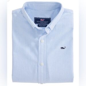 Vineyard Vines Kids Light Blue Pinstripe Oxford Shirt
